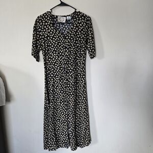 Erika Black and Cream Floral Dress